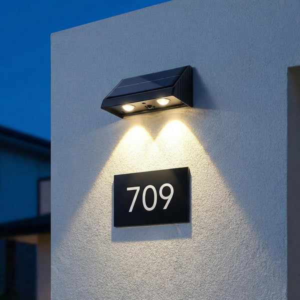 Solar Wall Lights Outdoor 3000K Warm White Downlights Waterproof LED Dusk to