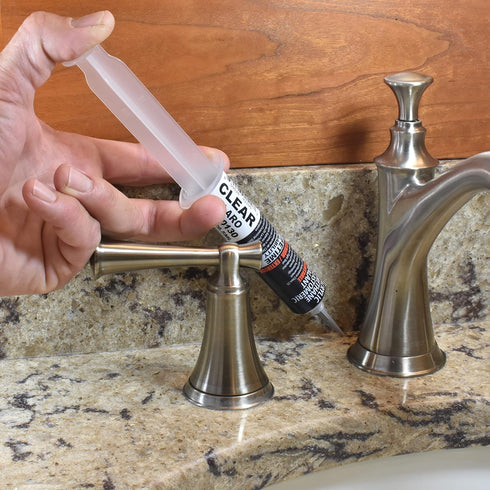Finish Line Acrylic Urethane Elastomeric Sealant Pre-Filled Precision Caulk Gun One Ounce Tube Single (Clear, FLCPREFILL, 1, 00130) *Product Dries Clear