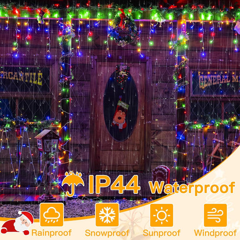306LED 25FT, 11 Ollny Icicle Lights for Outside Color Changing Christmas Light with Remote Modes Timers Waterproof