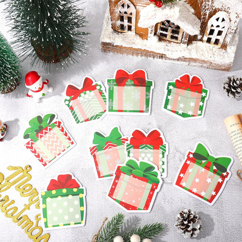 Whaline Christmas Sticky Note Notepad, 9 Designs Gift Box Memo Pad for Xmas Winter Office Classroom Supplies