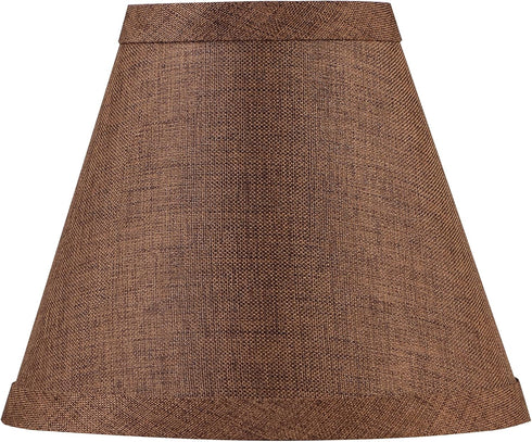 Aspen Creative 51011-2, 3" 6" 5" Set 2 Hardback Empire Transitional Clip-On Chandelier Shade, Dark Brown Burlap Texture