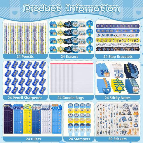 Ulema 216Pcs Hanukkah Pencils Party Favors Supplies Hanukkah Gift wood Pencils Bulk Chanukah Themed Goodie Bag Stuffers