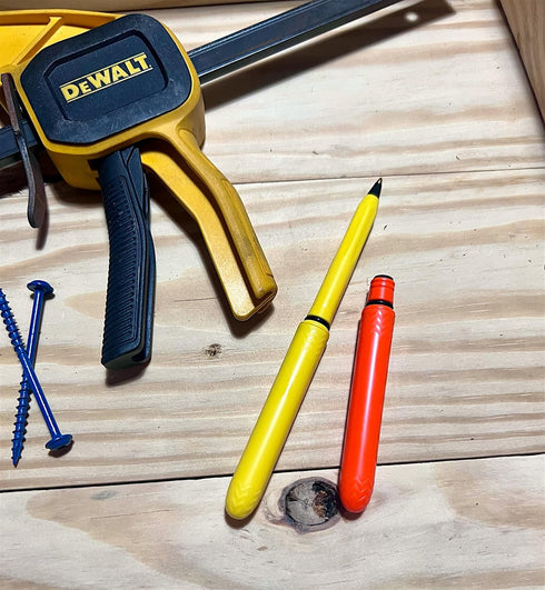Pen - USA Made Pocket Pen, 8 Pack, Compact Lightweight EDC Black Ink Ballpoint Pen, Blaze Orange