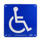 NMC S23R Office Sign, Handicapped Graphic, 7" x 7", Rigid Plastic, White on Blue