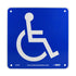 NMC S23R Office Sign, Handicapped Graphic, 7" x 7", Rigid Plastic, White on Blue