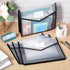 Epakh 10 Pcs A4 Size Plastic File Folders, Expanding Wallet Organizer with Snap Closure, Waterproof Transparent