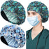 ABAMERICA 2 Pack Bouffant Caps with Button and Sweatband, Adjustable Scrub Caps