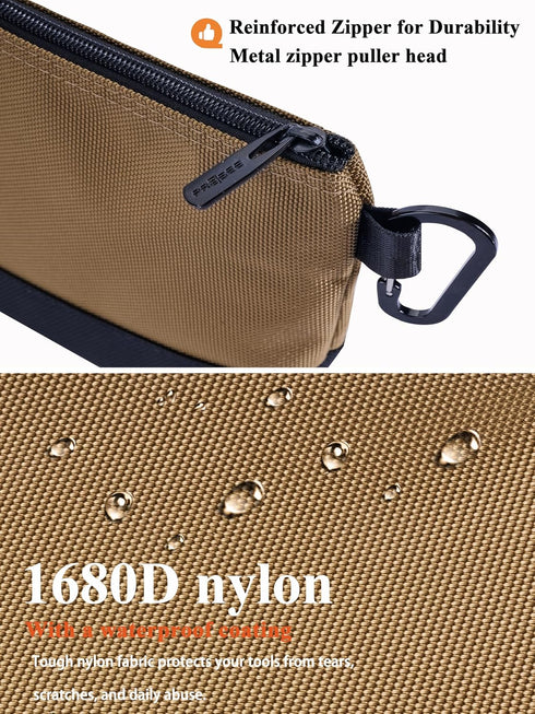 PRESEE 1680D Pack 1, 12.5 Inch Tool Pouch Zipper Small Tool Bag Stand-Up Tool Pouches Organizer Small Tool Bags