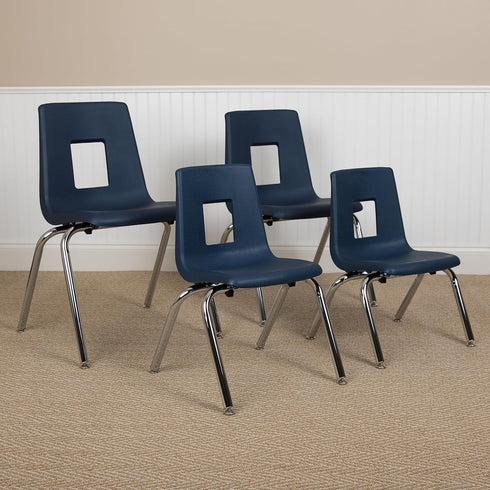 EMMA + OLIVER Navy Student Stack School Chair - 12-inch