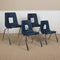 EMMA + OLIVER Navy Student Stack School Chair - 12-inch