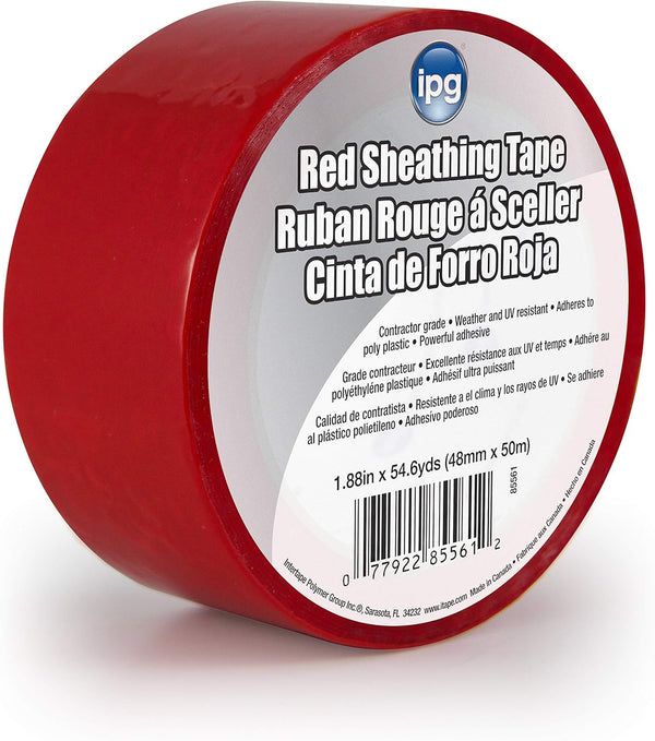 IPG Sheathing Tape, 1.88" x 54.6 yd, Red, Single Roll