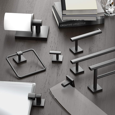 Gatco 4055AMX Elevate Bathroom Double Robe Hook, Matte Black