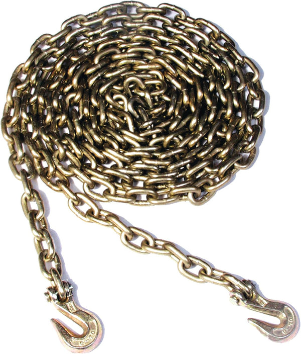 Koch 1/4 by 12-Feet Binder Chain Grade 70 with Grab Hooks, Yellow Chromate, A06212