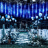 144LED 8 Meteor Shower Lights, Blue Holiday Outdoor Illumination with Tubes, Waterproof Hanging Display for Garden Yard