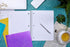 It's Academic College-Ruled Spiral Notebook, 1-Subject, 80 Sheet, Metallic Purple and Teal, 4 Pack