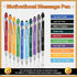 Teling Black Ink Ballpoint Pens with Optimistic Quotes - 20 Pieces