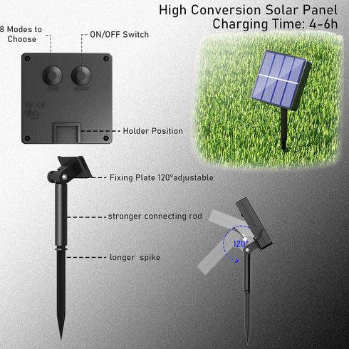 40FT 100 8 KerKoor Solar Rope Lights Outdoor Led- LED Tube Light Modes Solar Powered String Rope Lights Waterproof