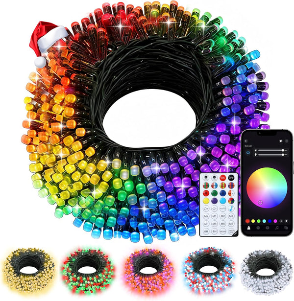 echosari Christmas String Lights, 200 LED 66Ft Color Changing Smart String Lights