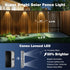 8 Pack, Peasur Solar Fence Lights Outdoor Deck Light Solar Powered, Waterproof LED Step Lights for Railing Yard Patio