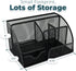 Greenco Mesh Desk Organizer, Small Black Caddy with 6 Compartments for Office & Dorm Room Supplies Storage