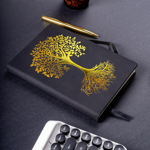 Veway Tree of Life Journal and Pen Gift Set - Vegan Leather A5 Hardcover Fancy Notebook with 224 Lined Pages