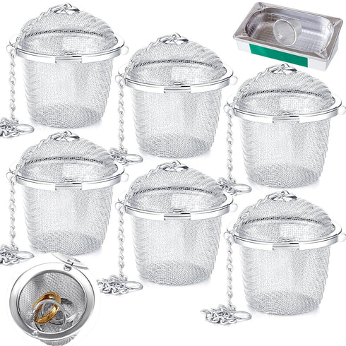 6 Pcs Ultrasonic Watch Parts Cleaner Baskets, Stainless Steel Jewelry Steam Cleaner Basket Mesh Ball Holder