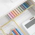 Martha Stewart Kerry Plastic Stackable Office Desk Drawer Organizers, Set of 5 with Gold Trim