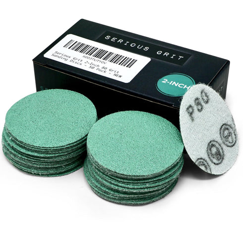 2-Inch 80 Grit Sanding Discs, Heavy-Duty Hook & Loop Film Discs for Woodturning, Bowl Sanding, Pack of 50