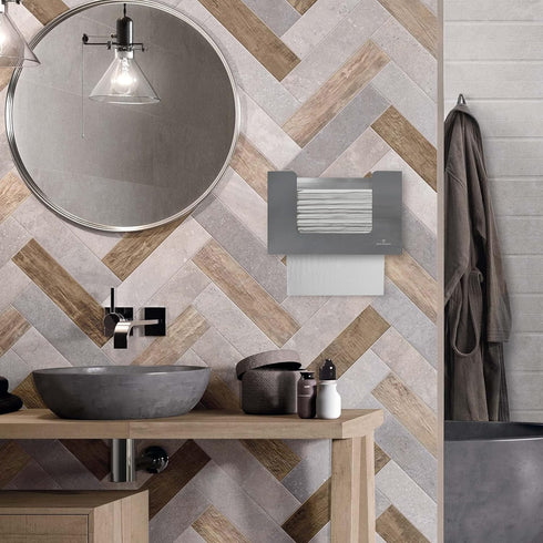250 Countertop Stainless Steel Paper Towel Dispenser by Oasis Creations, Holds Paper Towels, Wall Mounted, Paper Towel