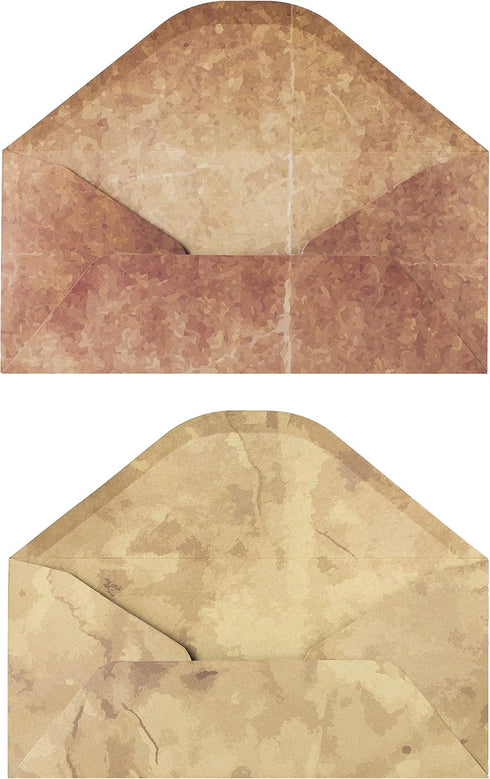Vintage Style Envelopes Pack of 48, Classic Aged Designs, 4 x 8.7 inches