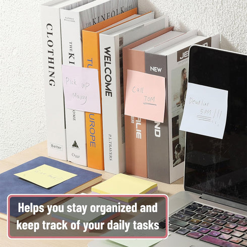 Mr. Pen Sticky Notes, 3”x3”, 24 Pads, Pastel Colors, Self-Stick Note Pads for Aesthetic Note-Taking