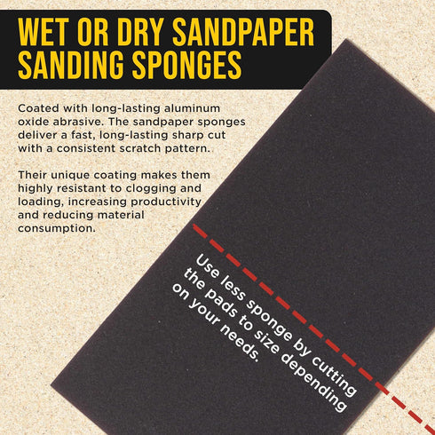 1500 5" 2-3/4" 20 Dura-Gold Grit x Sanding Sponges, Box of - Performance Hook & Loop Wet or Dry Flexible Sandpaper