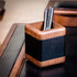 Dacasso Walnut and Leather Luxury Cup Storage & Office Accessories, Elegant Pen Organizer, Black