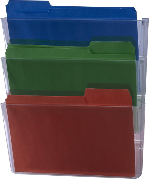 Officemate Wall Files, Clear, Letter/A4 Size, 3 Pack