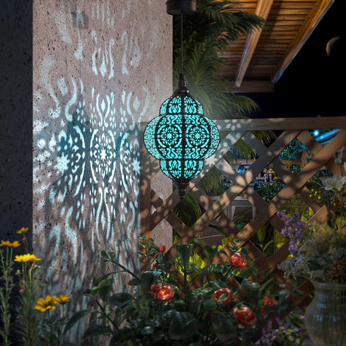 Hapjoy (1, Hanging Solar Lights Outdoor Garden Decor Solar Lantern Waterproof Plastic Moroccan Outdoor Decorations
