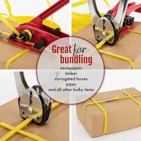 Poly Strapping Tensioner & Cutter Manual Banding Tools for 1/2" -3/4" Width Polyester Strap