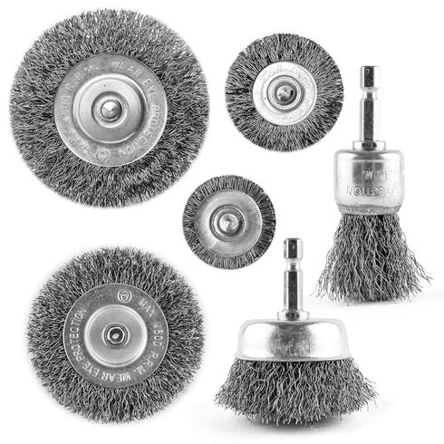 EHOMEA2Z Wire Wheel Steel Brush Cup for Drill - 1/4 Hex Shank for Cleaning, Rust Removal