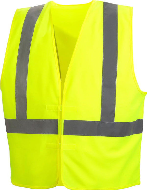 Pyramex Safety Hi-Vis Safety Vest - Reflective Tape, Hi-Vis Lime, Medium