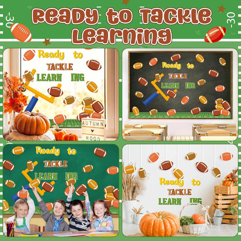 CY2SIDE Fall Football Bulletin Board Set, 85PCS Cutouts for Classroom Back to School Wall Decor Supplies