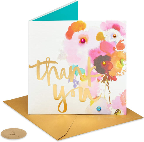 Papyrus Thank You Cards with Envelopes - Floral Design (2-Count)