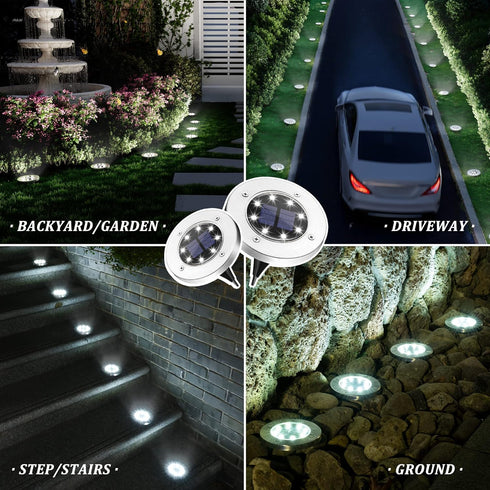 12 Pack SOLPEX Solar Lights Outdoor Waterproof, Solar Ground Lights, Solar Garden Lights Landscape Lighting for Pathway