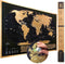 XL Scratch Off World Map 36" x 24" with 196 Country Flags - Vibrant Colors, Premium Gold Coating