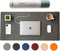 Nordik Leather Desk Mat Cable Organizer - Alaskan Gray 35 X 17 inch, Non-Slip Vegan Leather Desk Pad Protector