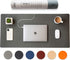 Nordik Leather Desk Mat Cable Organizer - Alaskan Gray 35 X 17 inch, Non-Slip Vegan Leather Desk Pad Protector