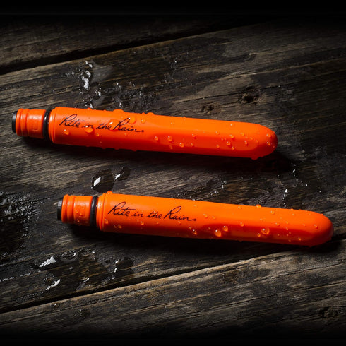 Rite in the Rain All-Weather EDC Pen - Orange POKKA 2-Pack, Black 0.8mm Ink, Fine Point (No. OR92)