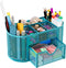 EasyPAG Mesh Desk Organizer, Multi-functional Stationery Holder for School Supplies, 9 Compartments, Blue