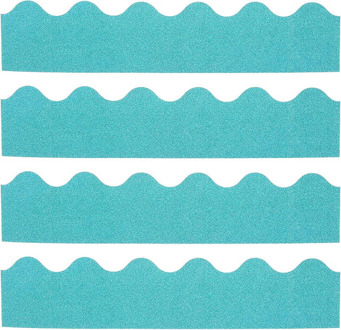 PATIKIL 60 Pack Scalloped Trim Strips, 3" x 1.08ft Bulletin Board Border for Locker Classroom Cork Poster Black Board