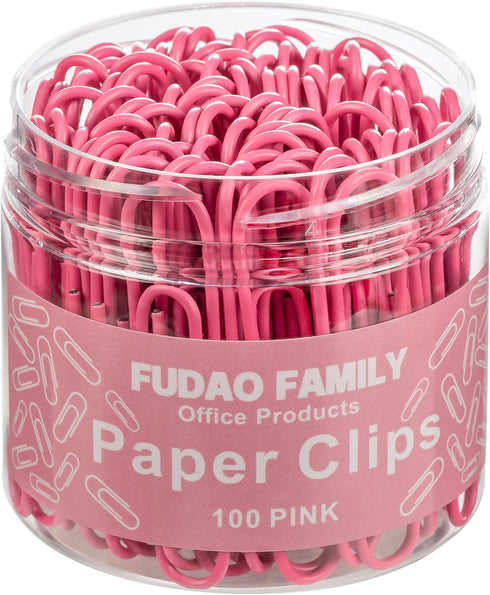 Jumbo Paper Clips, 2 Inch Large Paper Clip, 100 pcs (Jumbo, Pink)