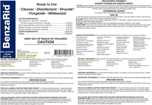 Hospital Disinfectant Virucide Spray, Kills 99.99% of MRSA, COVID-19, H5N1, Staph, Avian Flu, 32 oz, EPA Reg. for