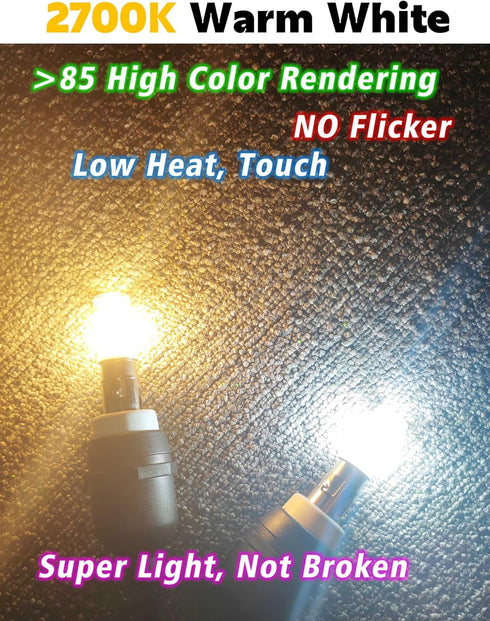 BA15S 1156 1141 1003 S8 SC LED Bulbs, 5W Low Voltage Bayonet Single Contact, 12-24V Warm White for RV and Marine (Pack